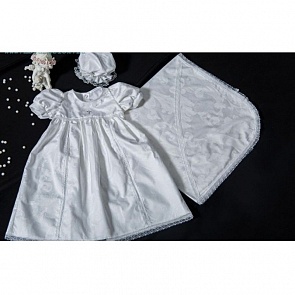 Крестильный набор для девочки - Счастье, белый (Мой Ангелок, 00-0013666 _0-6 мес белый)